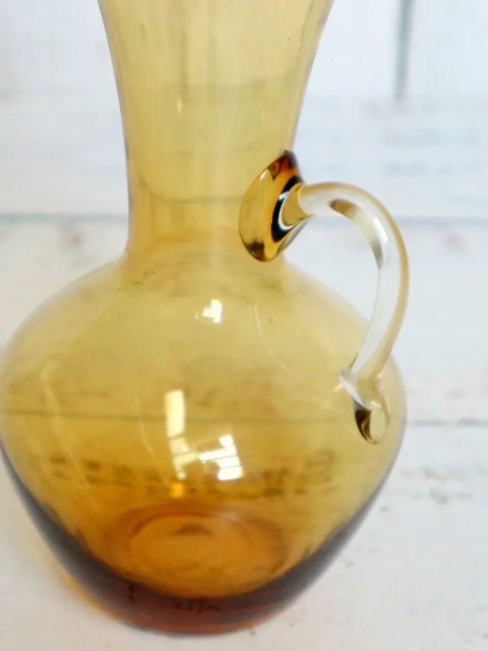 Amber Kreiss Art Glass Bud Vase Hand Blown Made in Japan | Vintage Colored Glass